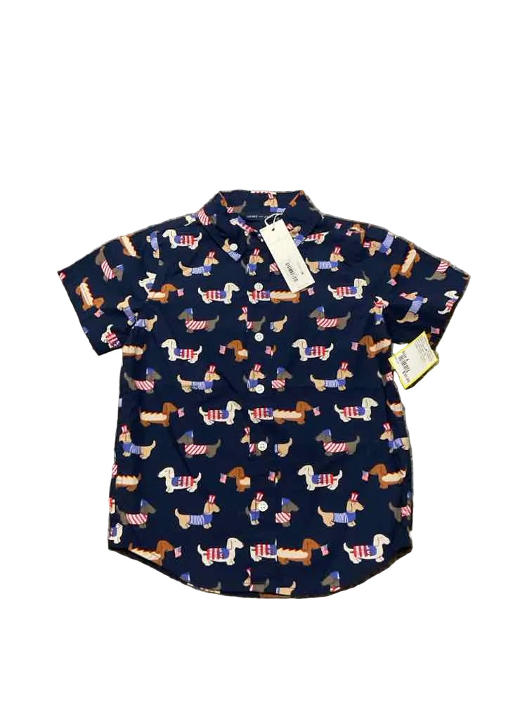 Janie and Jack (A) Red White Blue Toddler Size 4 Boy's ButtondownSS