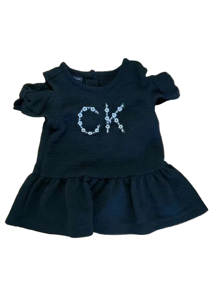 Calvin Klein (B) White Black Infant Size 12 MO Girl's SSTop