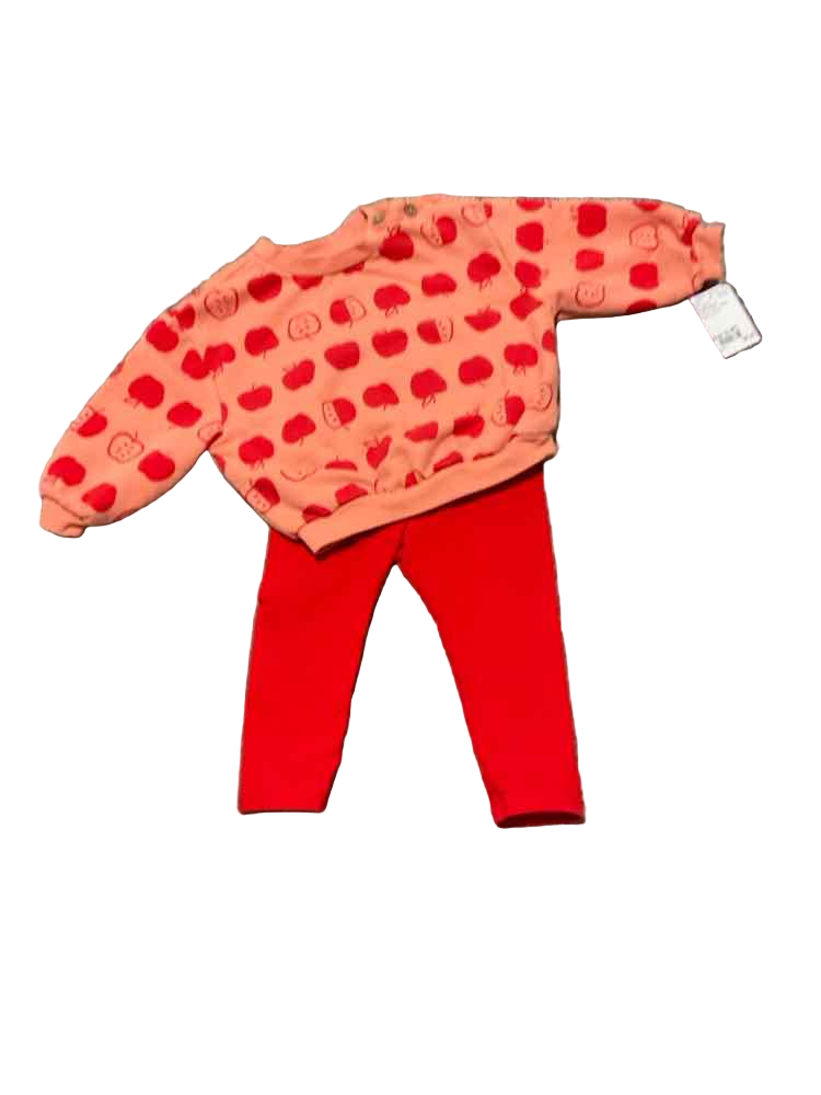 Cat and Jack (D) Red Pink Infant Size 18 MO Girl's 2PC Casual