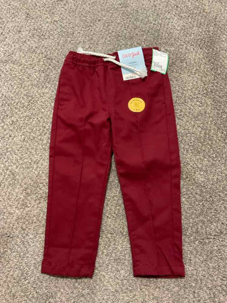 Cat and Jack (D) Red Toddler Size 2T Boy's PantChino