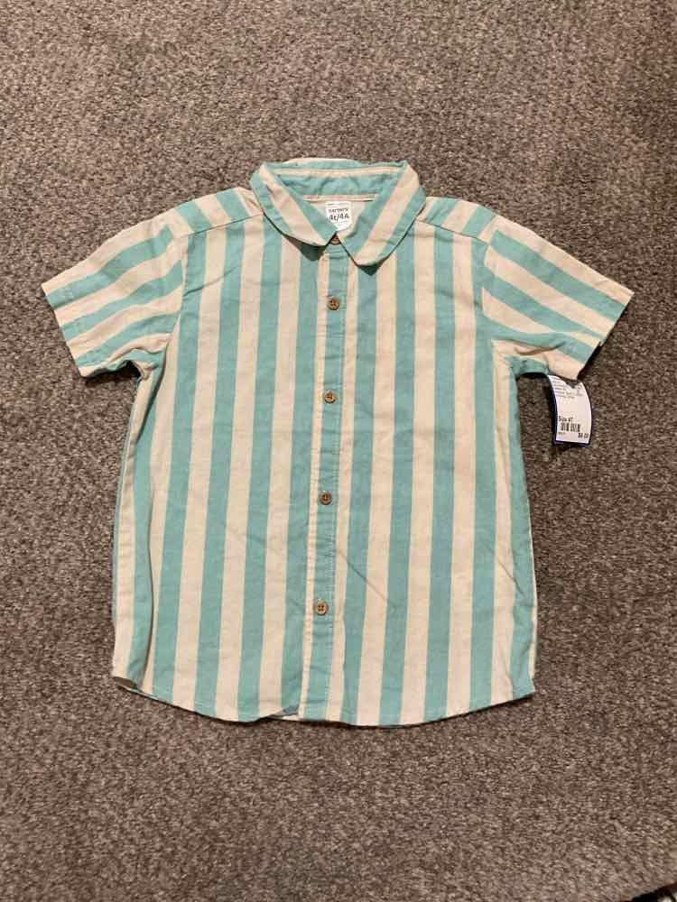 Carters (C) Pinstripe Toddler Size 4T Boy's ButtondownSS