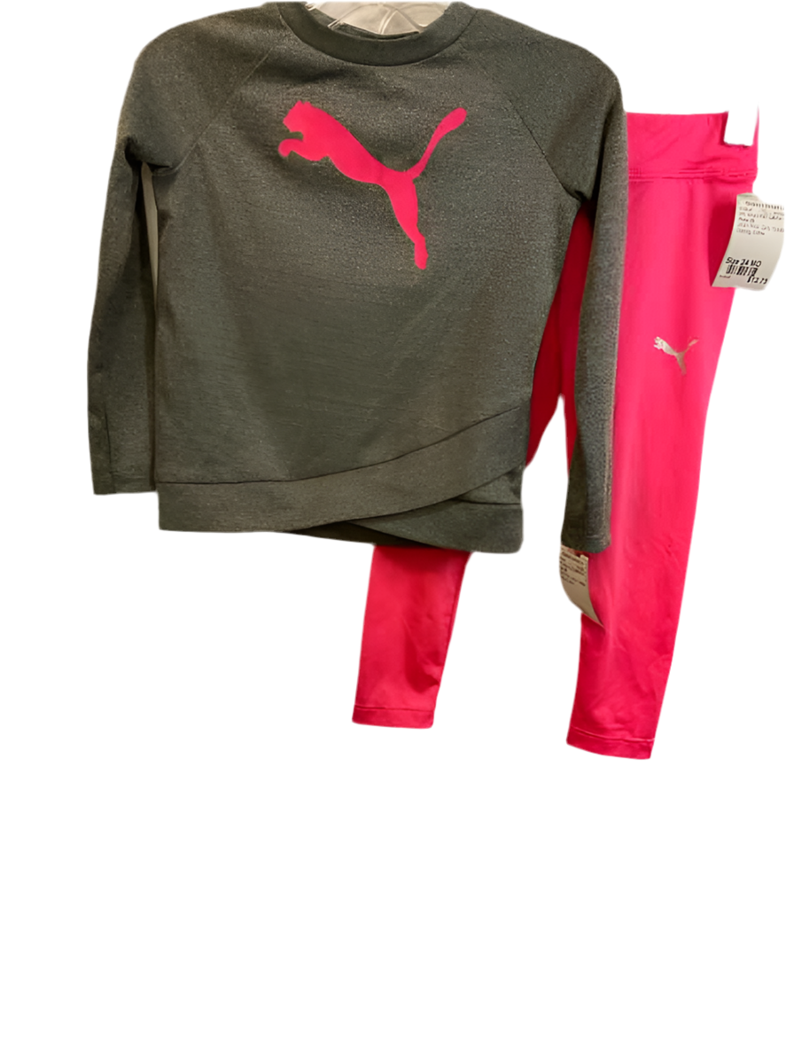 Puma (B) GRAY PINK Infant Size 24 MO 2PC Athletic Pant Suit