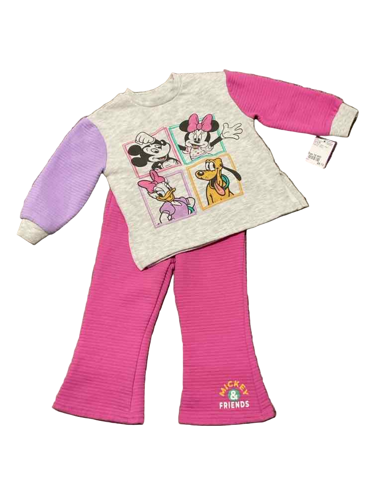 Disney (B) Pink Gray Infant Size 18 MO Girl's 2PC Casual