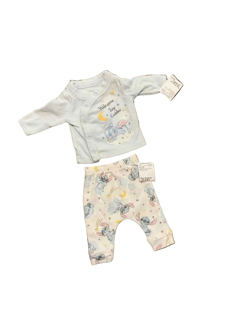 Disney (B) White Blue Infant Size Preemie Boy's 2PC Casual