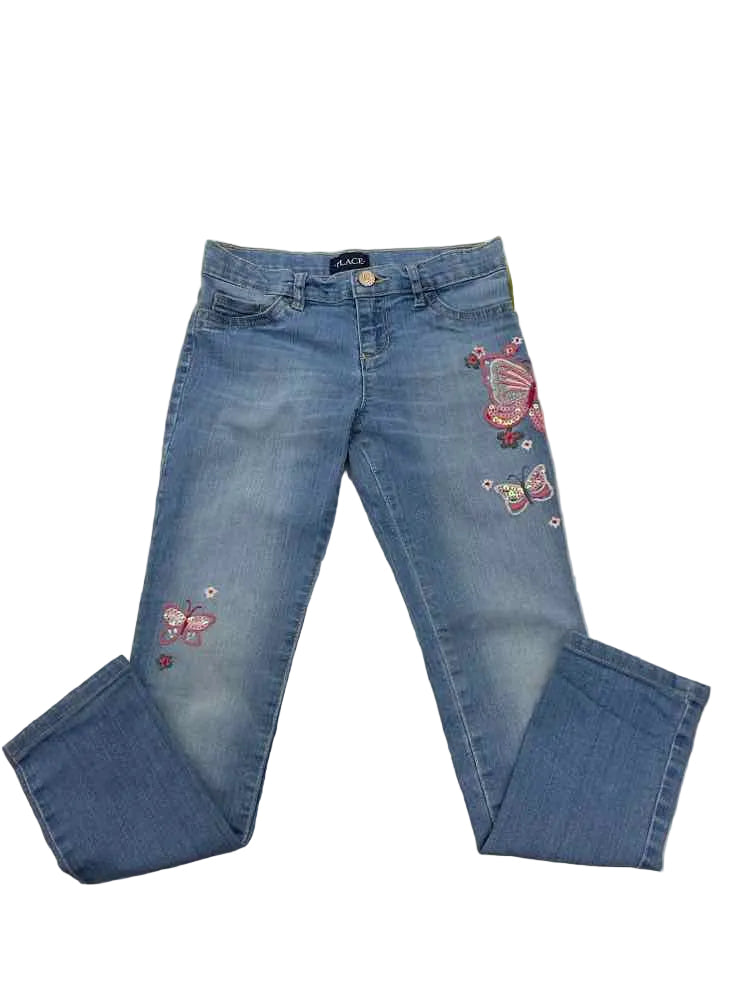Children's Place (D) Blue Pink Youth Size 8 Girl's Jeans