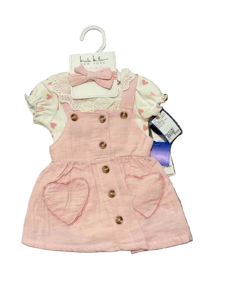 Nicole Miller (A) White Pink Infant Size 0-3 MO Girl's 2PC Dressy