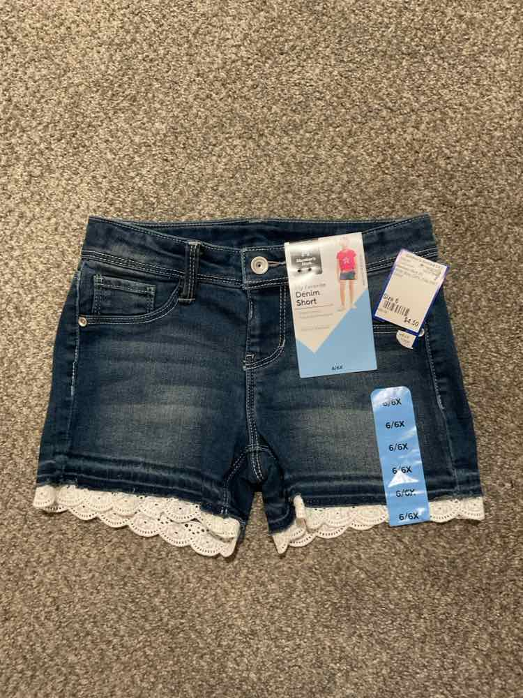 Members Mark (E) White Blue Youth Size 6 Girl's ShortDenim