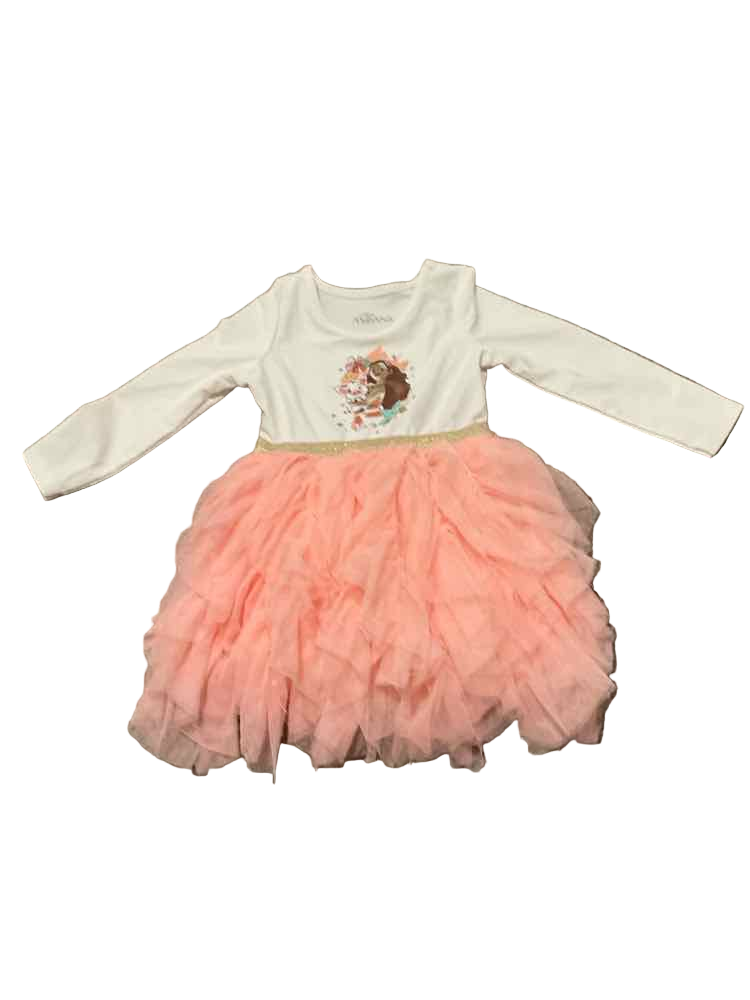 Disney (B) White Orange Toddler Size 2T Girl's PartyDress