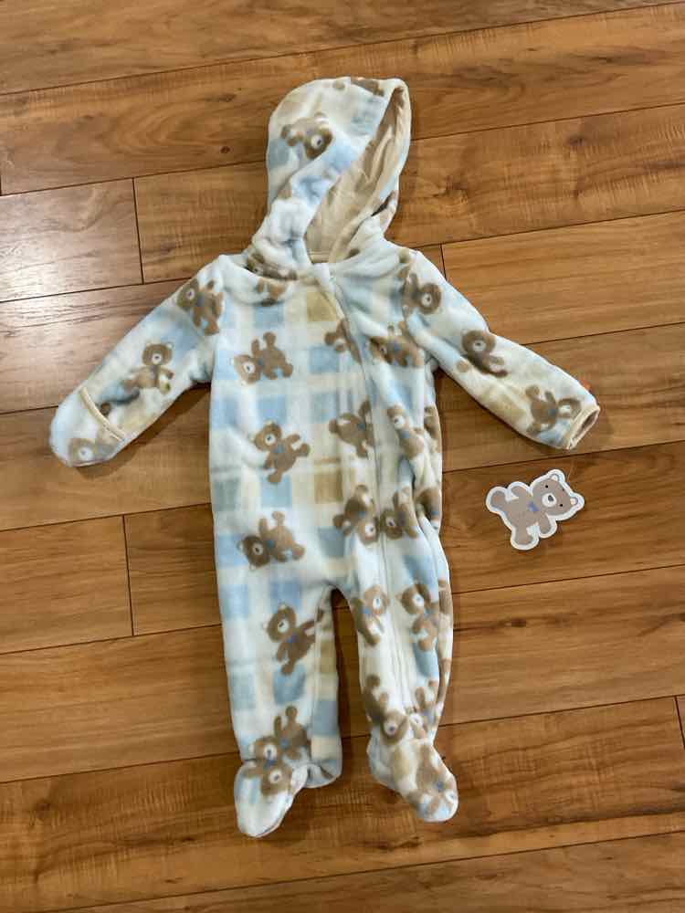 Little Beginnings (E) Tan Blue Infant Size 6-9 MO Boy's 1PC Casual