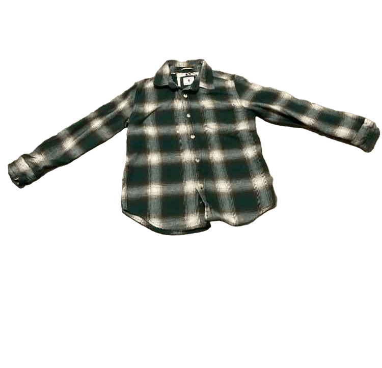 Denim & Flower Plaid Youth Size 8 Boy's ButtondownLS