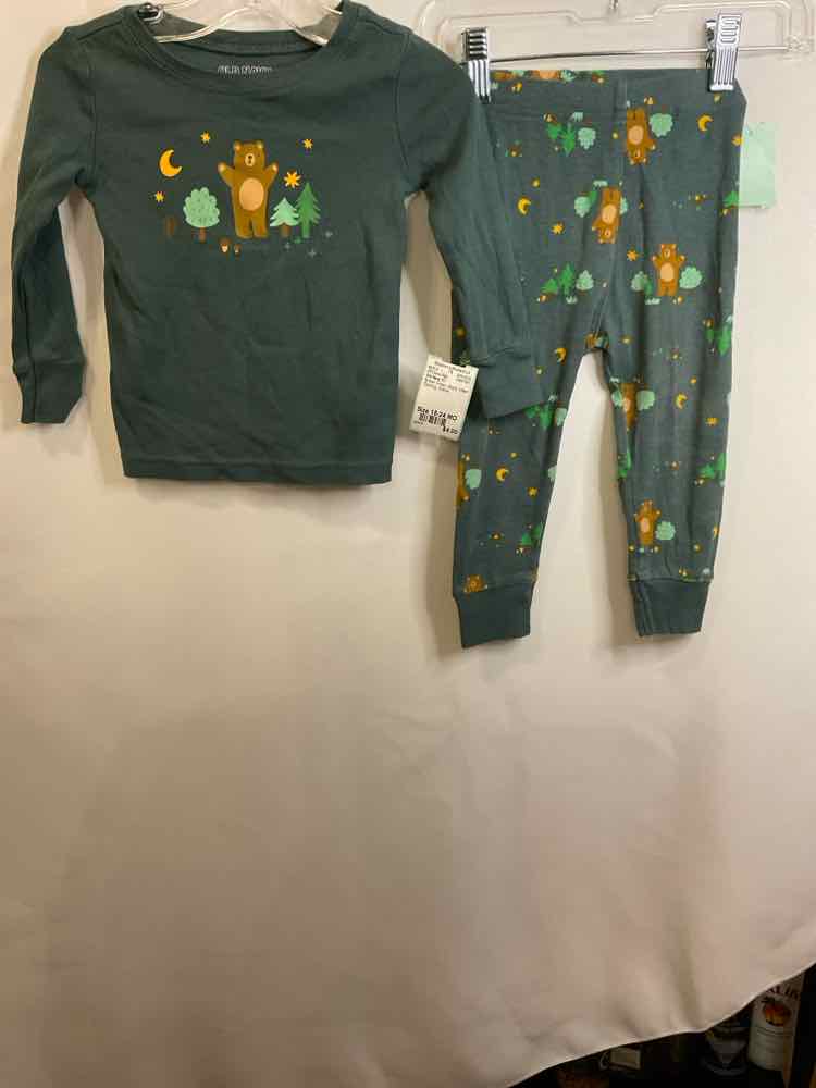 Old Navy (C) Brown Green Infant Size 18-24 MO 2PCSleepwear