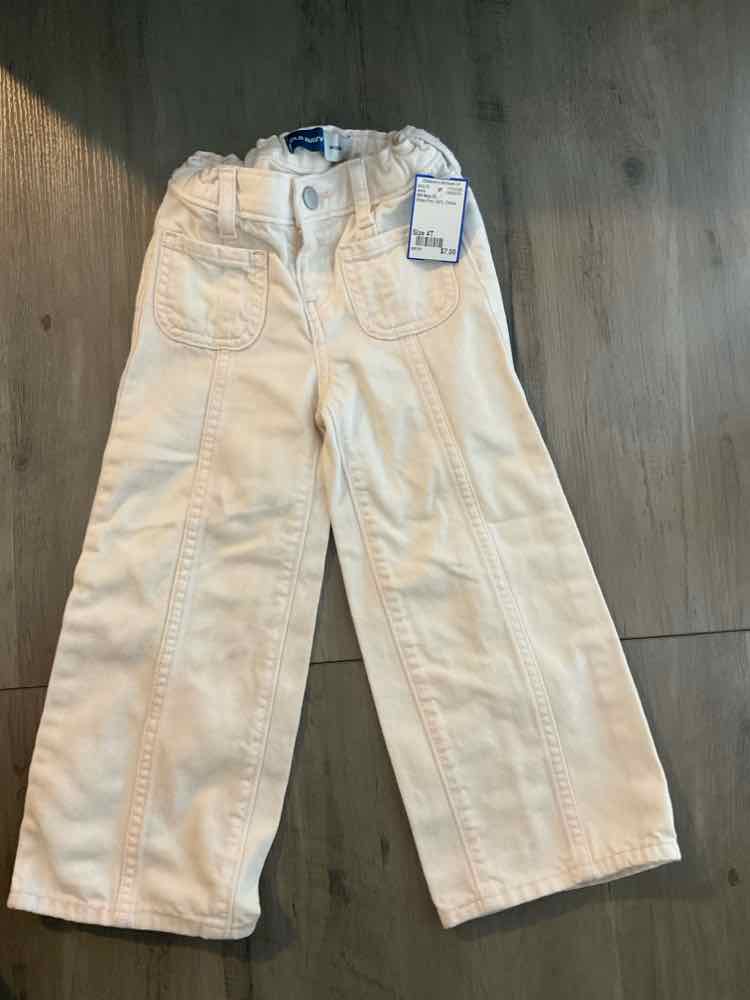 Old Navy (C) White Pink Toddler Size 4T Girl's Jeans