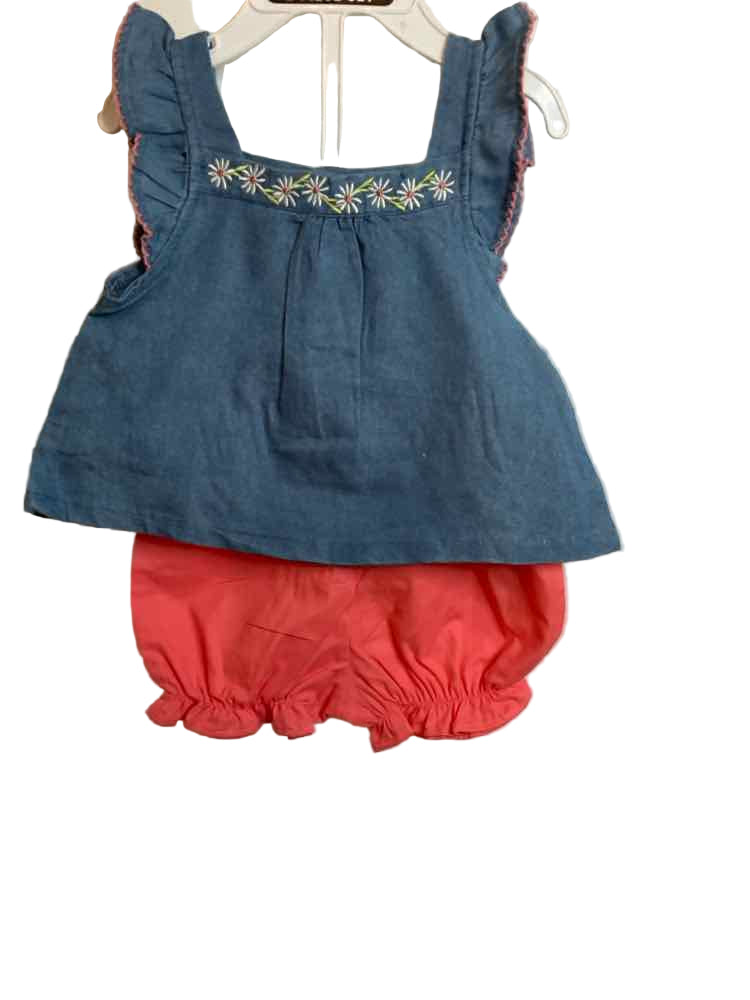 Picapino (E) Orange Blue Infant Size 6-9 MO 2PC Casual