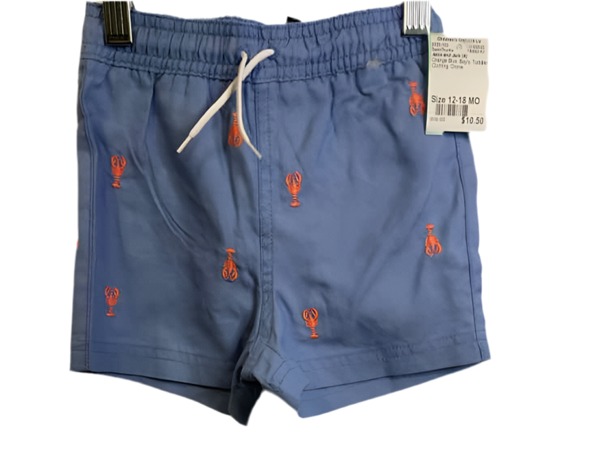 Janie and Jack (A) Orange Blue Infant Size 12-18 MO SwimTrunks