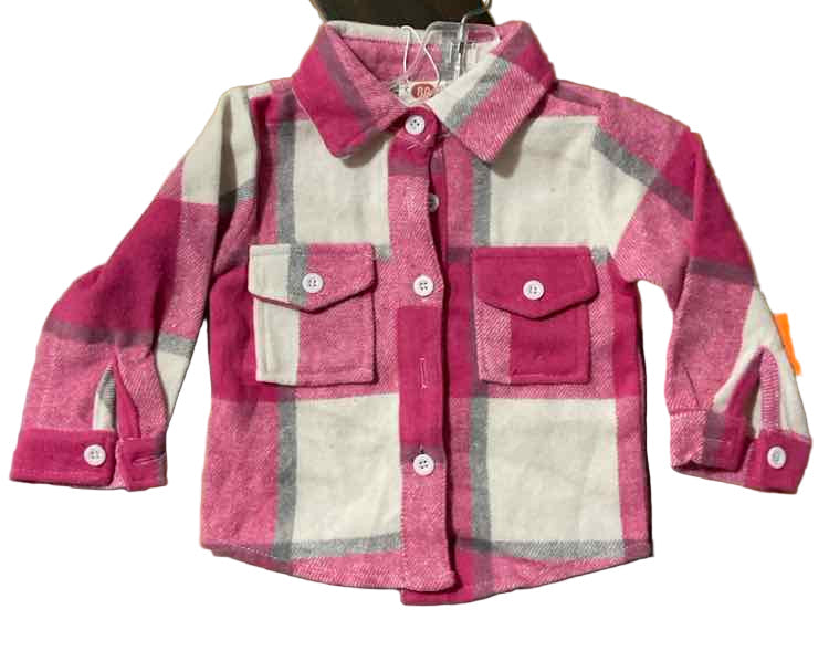 D Brand Pink Plaid Infant Size 12-18 MO Girl's ButtondownLS