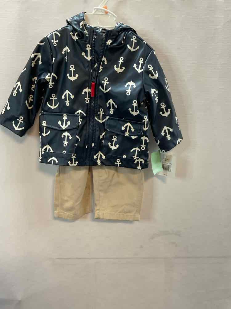 Little Me (C) White Blue Infant Size 12 MO 3PC Casual