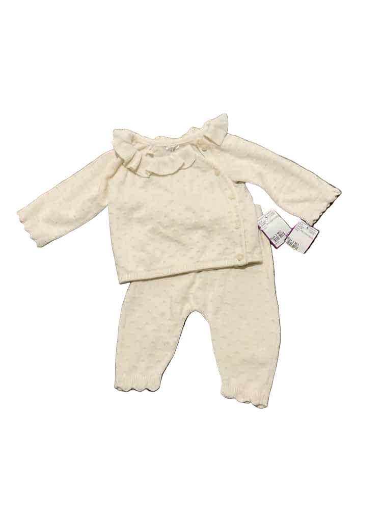 H & M (D) Cream Infant Size 3 MO Girl's 2PC Casual