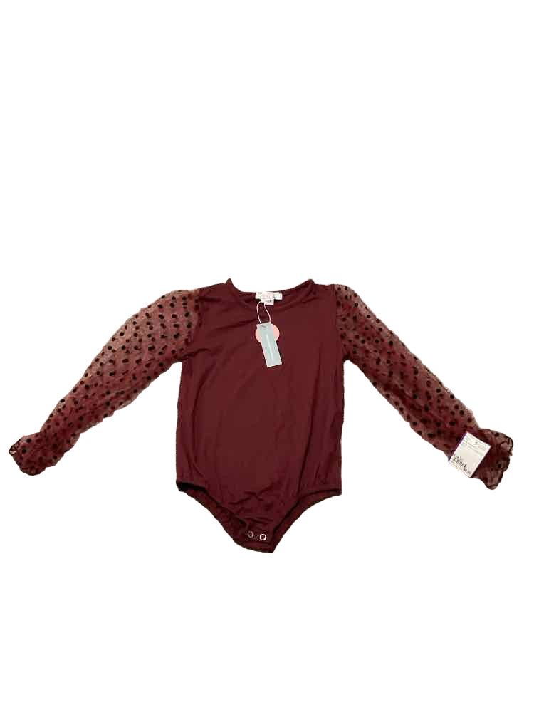 Bailey Blossoms (C) Maroon Toddler Size 5T Girl's LSTop