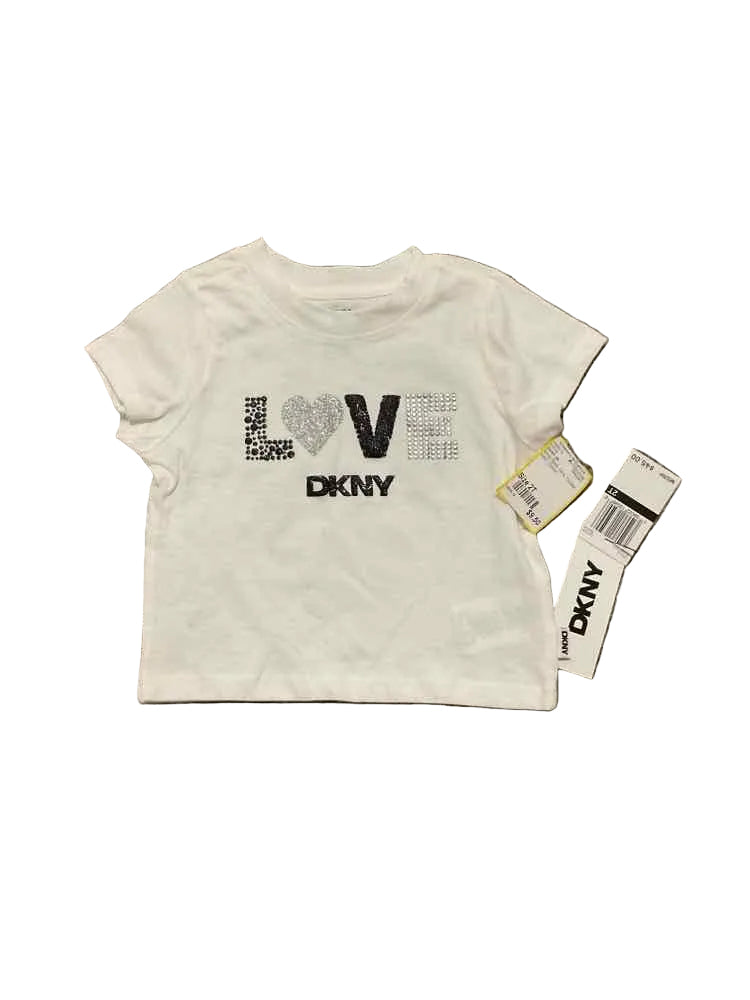 DKNY (A) White Black Toddler Size 2T Girl's SSTop