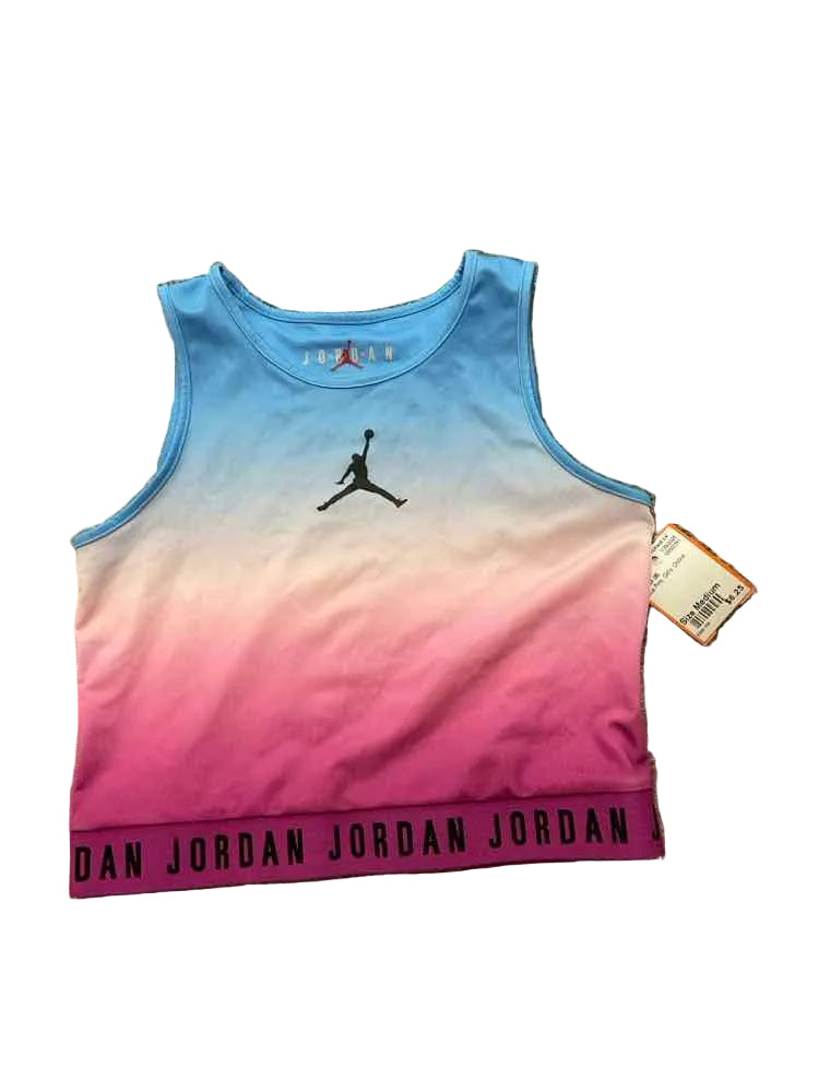 Jordan (B) Blue Pink Youth Size Medium Girl's TankTop