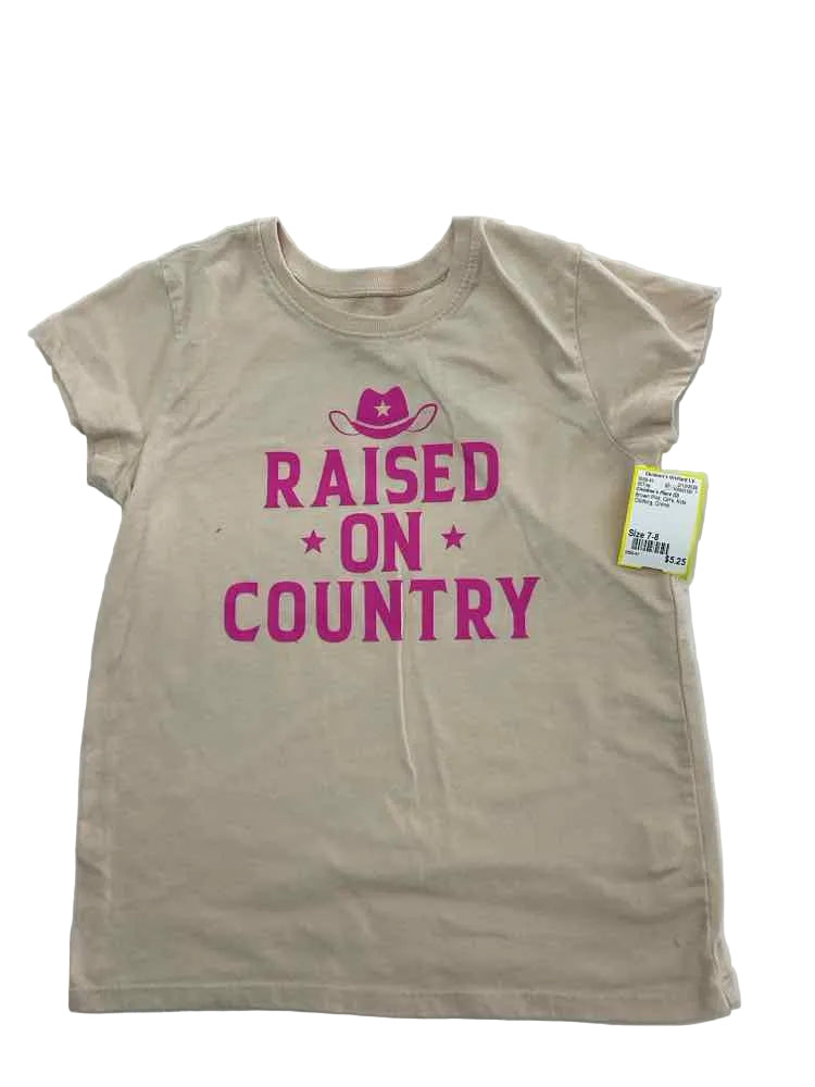 Children's Place (D) Brown Pink Youth Size 7-8 Girl's SSTop