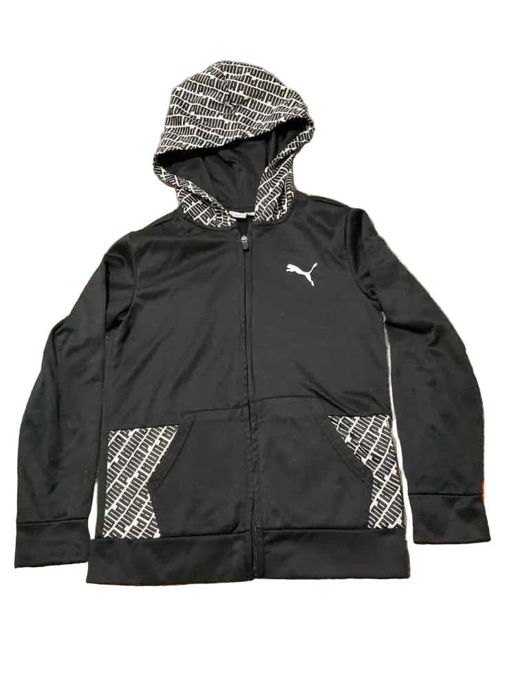 Puma (B) White Black Youth Size 10-12 Boy's AthleticSweatshirt