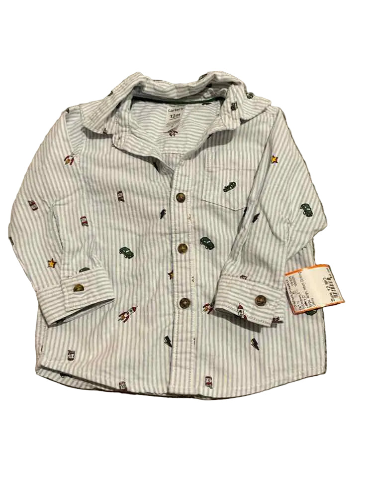 Carters (C) Stripe Infant Size 12 MO Boy's ButtondownLS