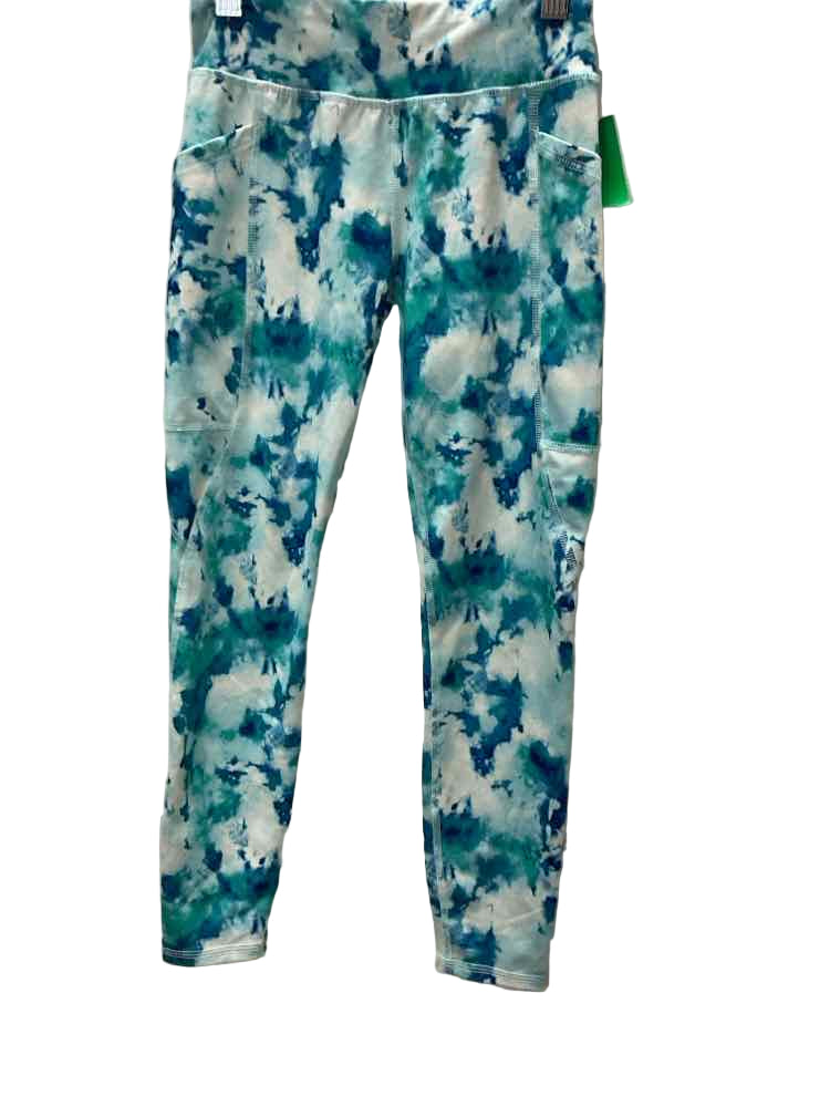 Athletics Works (D) White Blue Youth Size 7-8 AthleticLeggings