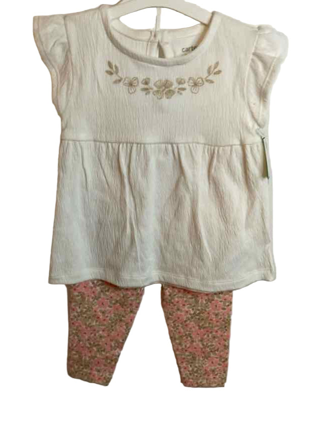 Carters (C) White Infant Size 18 MO 2PC Casual