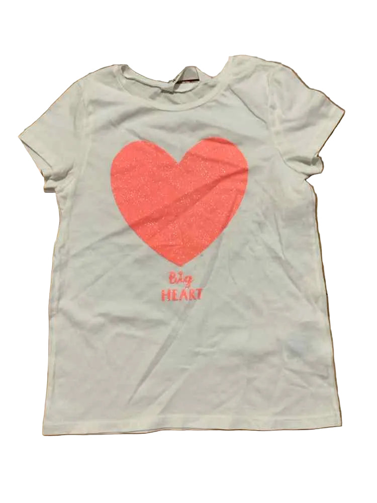 H & M (D) White Orange Youth Size 8-10 Girl's SSTop