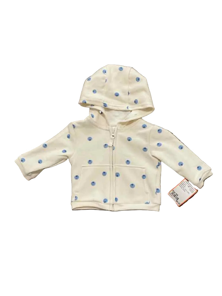 Carters (C) White Blue Infant Size NB Girl's Sweatshirt