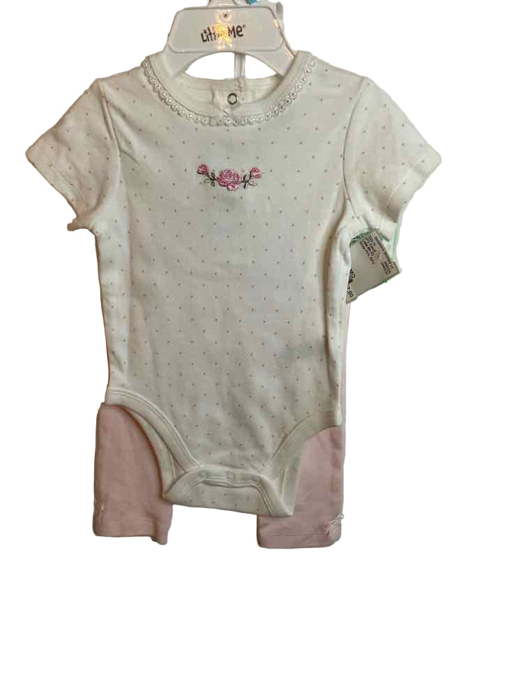 Little Me (C) White Pink Infant Size 6 MO 2PC Casual
