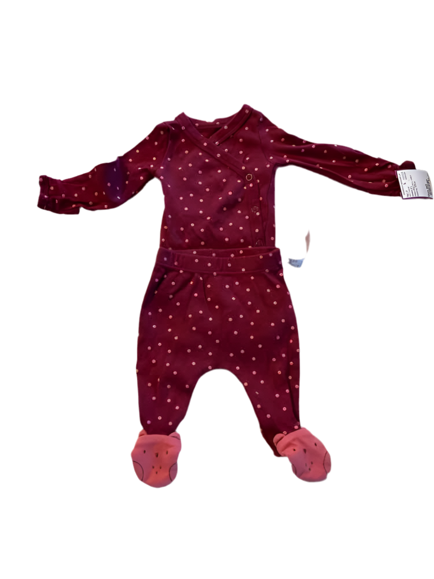 Carters (C) Polka Dot Infant Size NB Girl's 2PC Casual