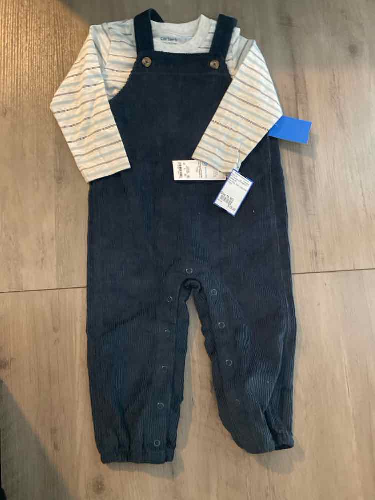 Carters (C) Blue Gray Infant Size 18 MO Boy's 2PC Overall Pant