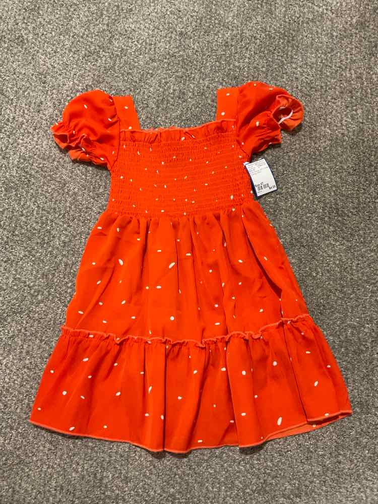 Shein (E) White Orange Toddler Size 4T Girl's CasualDress