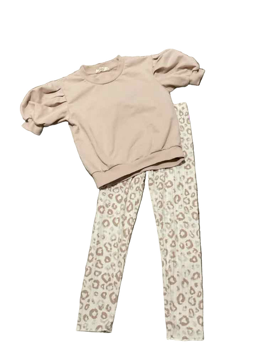 Jessica Simpson (B) Brown White Youth Size 5-6 Girl's 2PCCasual