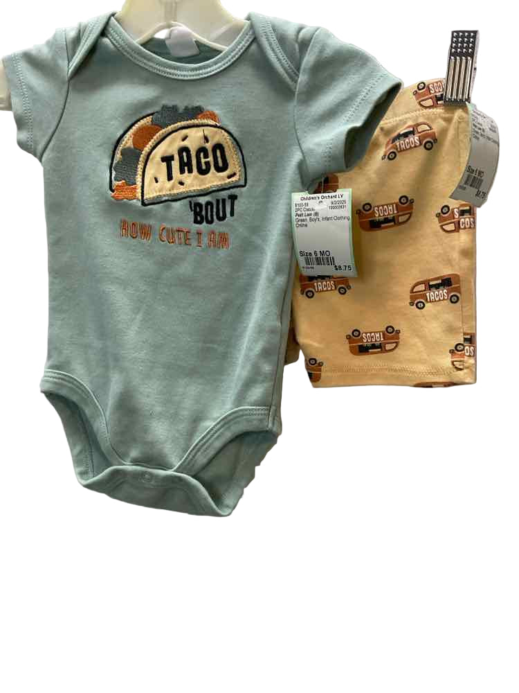 Petit Lem (B) Green Infant Size 6 MO 2PC Casual