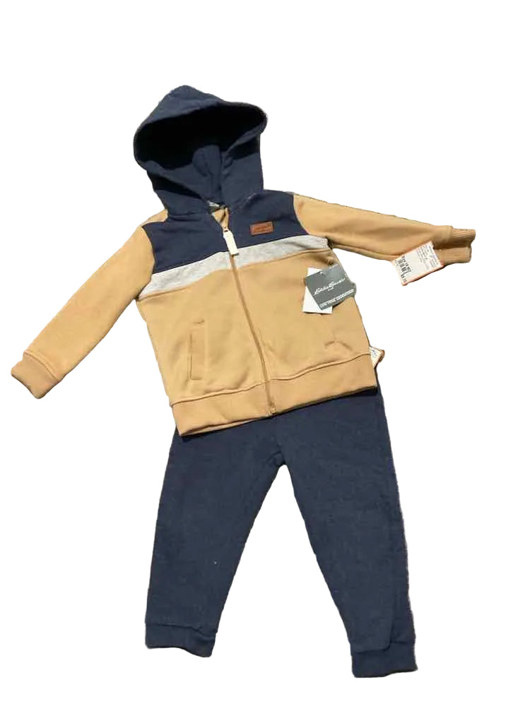 Eddie Bauer (B) Brown Blue Infant Size 18 MO Boy's 2PC Casual