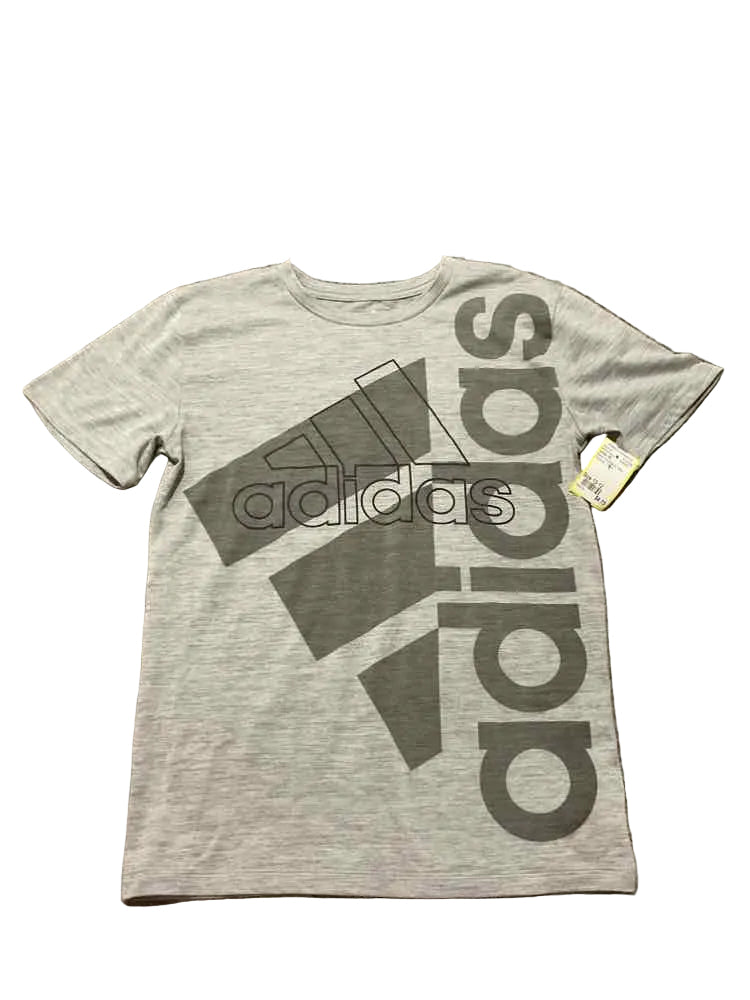 Adidas (B) Black Gray Youth Size 10-12 Boy's AthleticTopSS