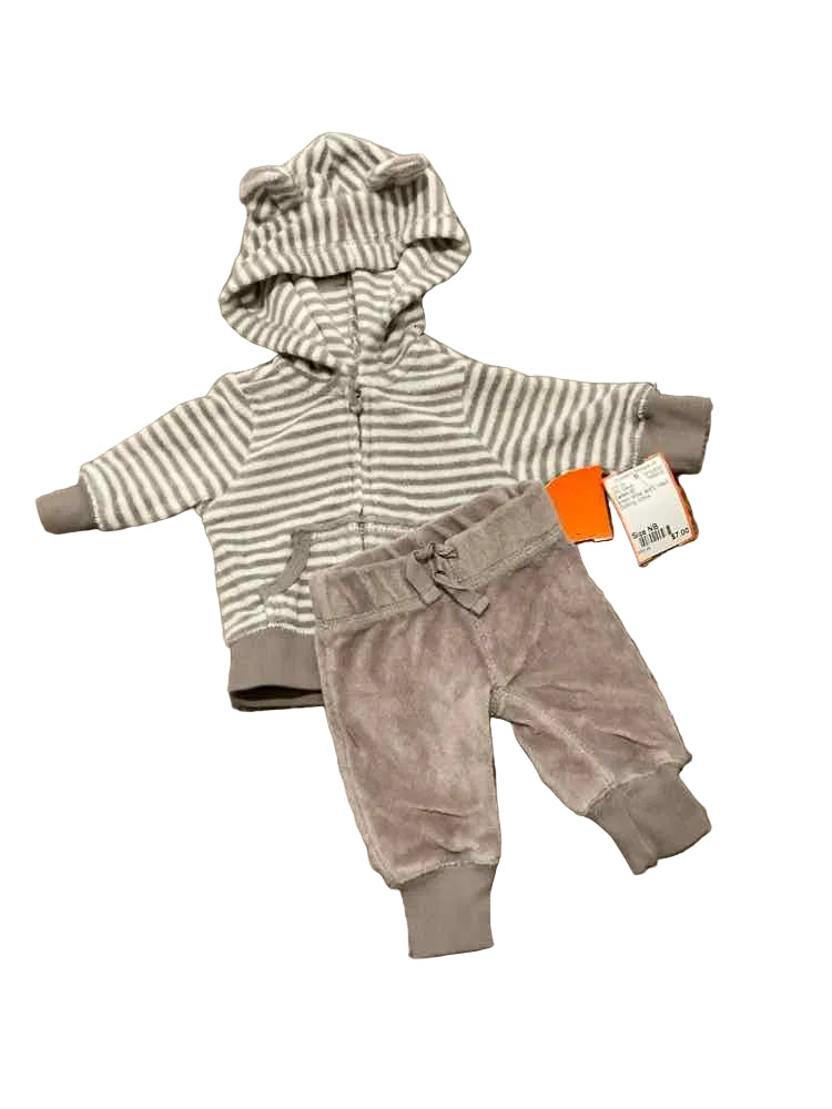 Carters (C) Brown White Infant Size NB Boy's 2PC Casual