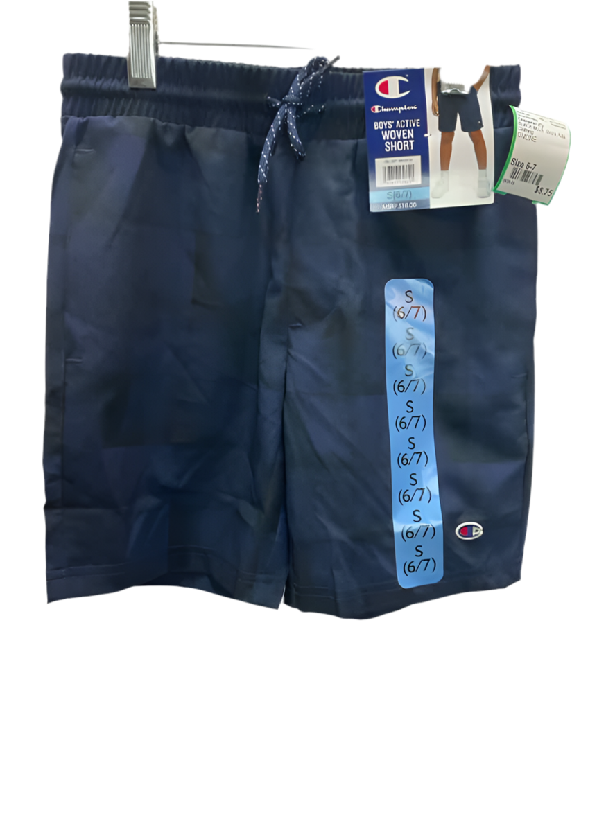 Champion (C) BLACK BLUE Youth Size 6-7 ShortAthletic