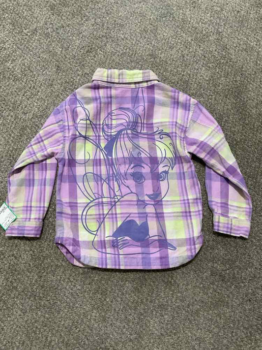 Disney (B) Green Purple Toddler Size 5T Girl's ButtondownLS