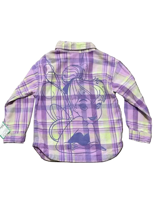 Disney (B) Green Purple Toddler Size 5T Girl's ButtondownLS