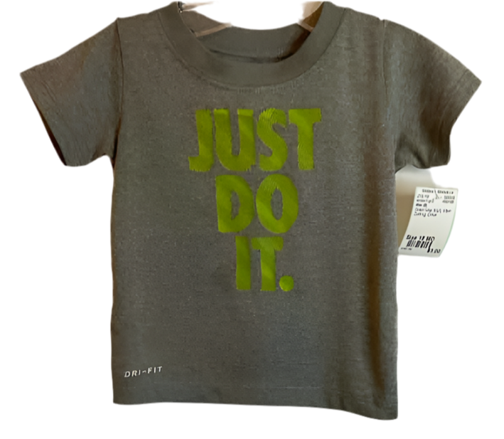 Nike (B) Green Gray Infant Size 18 MO AthleticTopSS