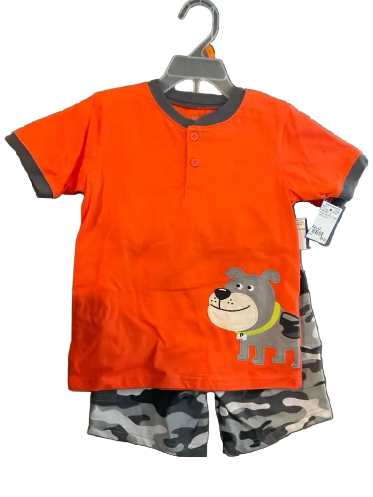 Child of Mine (D) Orange Gray Toddler Size 4T Boy's 2PCCasual
