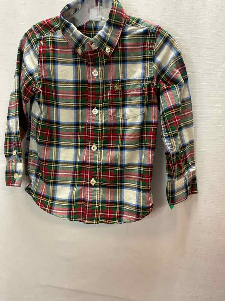 Baby Gap (B) Plaid Toddler Size 3T ButtondownLS