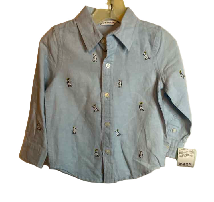 Janie and Jack (A) Animal Print Infant Size 18-24 MO ButtondownLS