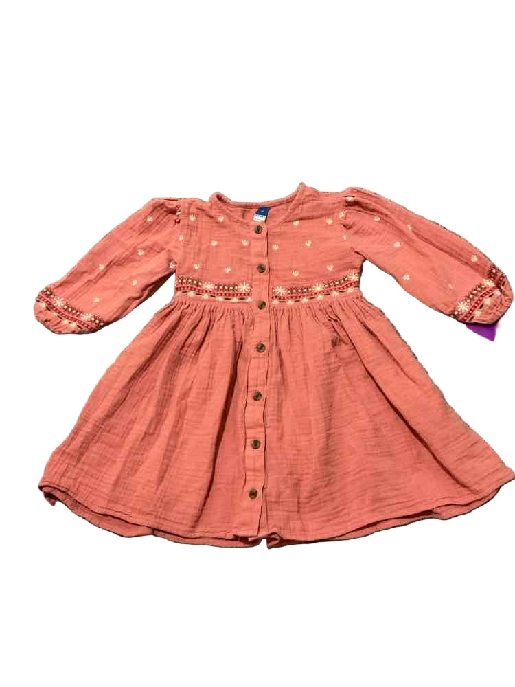 Old Navy (C) White Orange Toddler Size 4T Girl's CasualDress