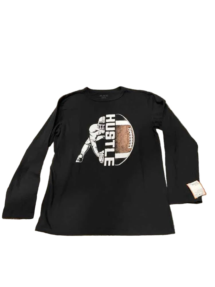 Children's Place (D) White Black Youth Size 14 Boy's LSTop