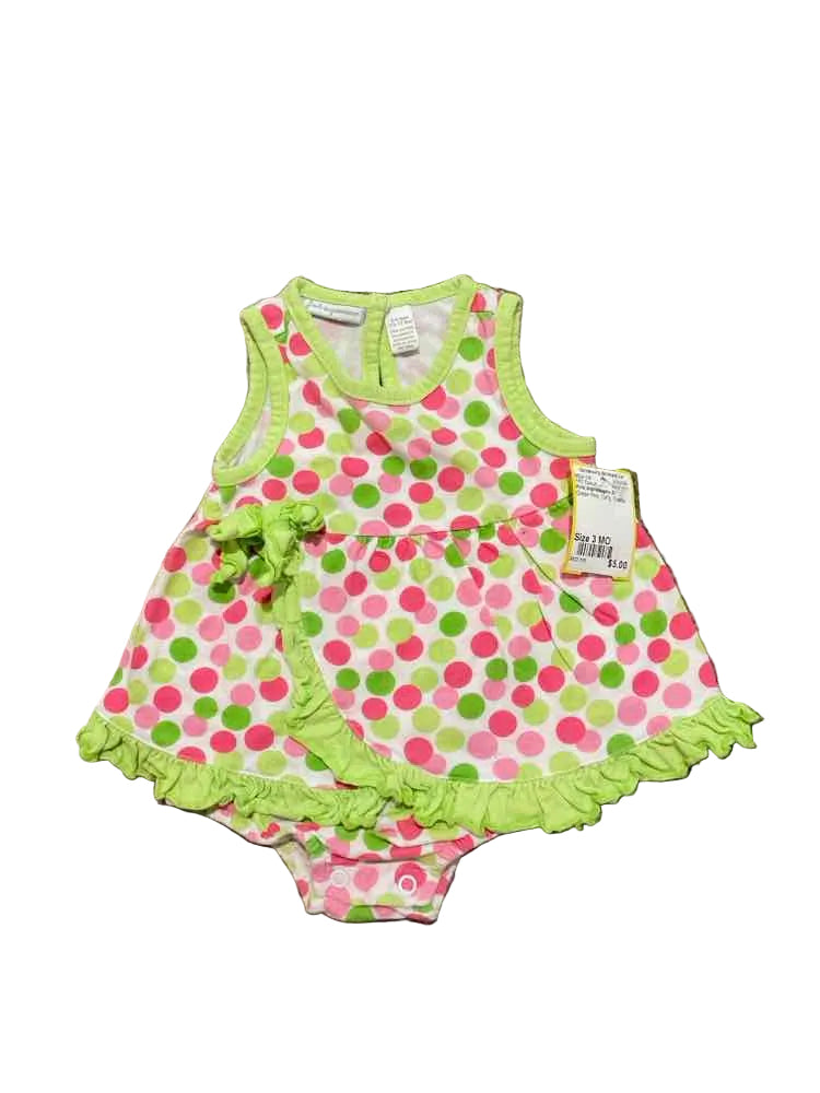 First Impressions (C) Green Pink Infant Size 3 MO Girl's 1PC Casual
